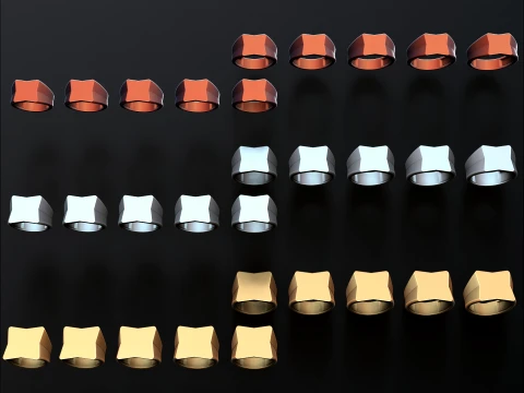 Takı Mühür Yüzüğü v19 S M L Beden Paketi 3D Baskı Modeli