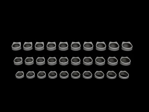 Jewelry Signet Ring v19 S M L Sizes Pack 3D Print Model