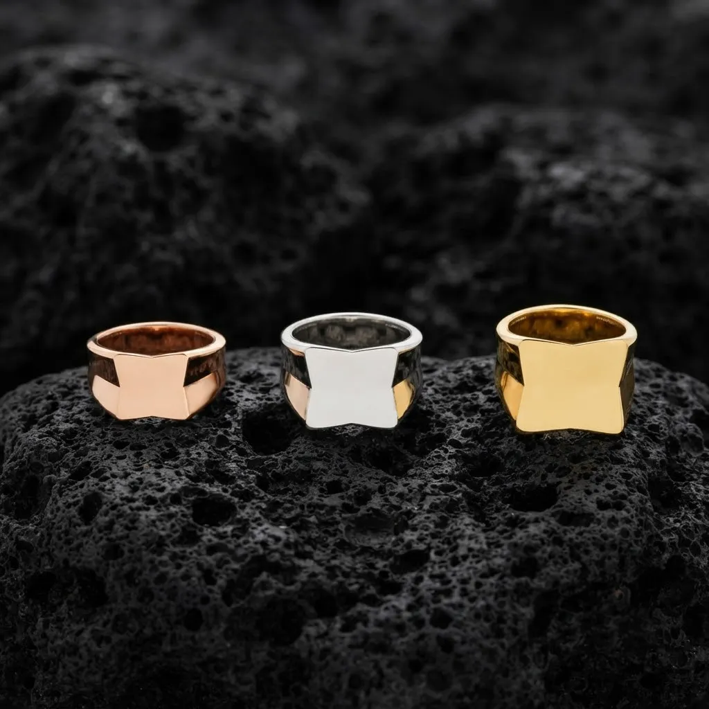 Jewelry Signet Ring v19 S M L Sizes Pack 3D Print Model .c4d .max .obj .3ds .fbx .stl .blend