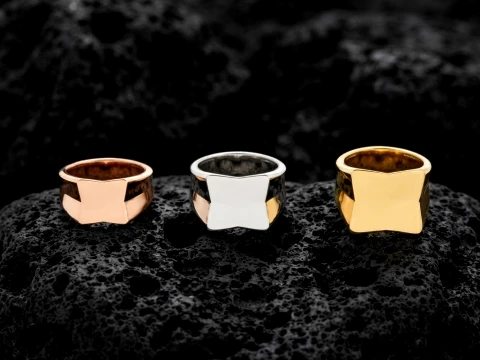 Jewelry Signet Ring v19 S M L Sizes Pack 3D Print Model