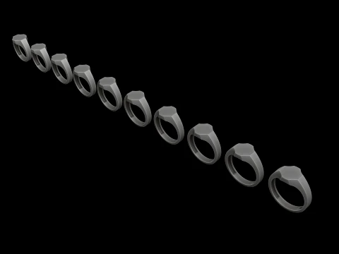 Anello con sigillo per gioielli v20 Modello di stampa 3D taglia S Modello di stampa 3D