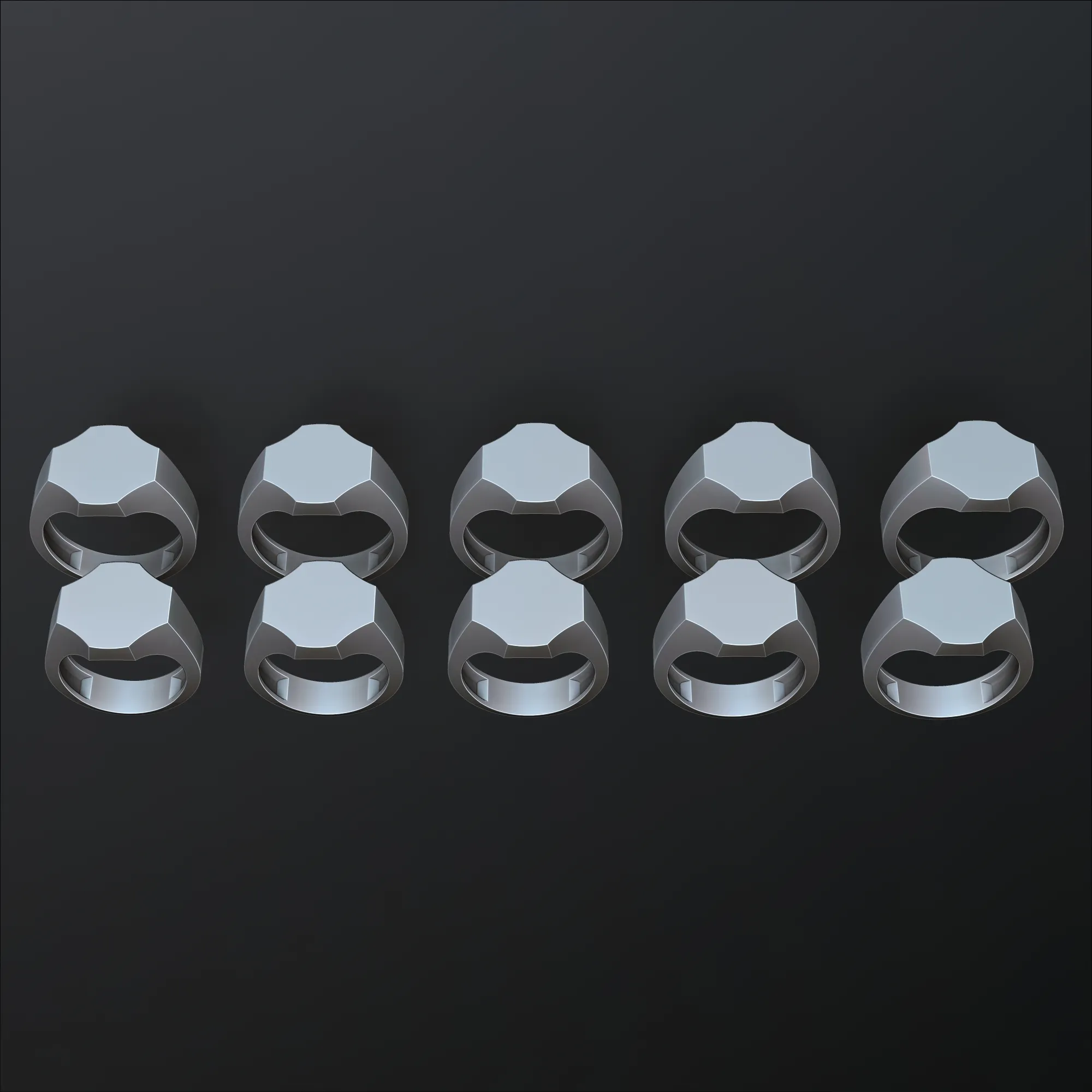Anello con sigillo per gioielli v20 Modello di stampa 3D taglia M Modello di stampa 3D .c4d .max .obj .3ds .fbx .stl .blend