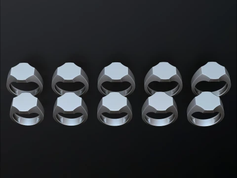Jewelry Signet Ring v20 M Size 3D print model 3D Print Model