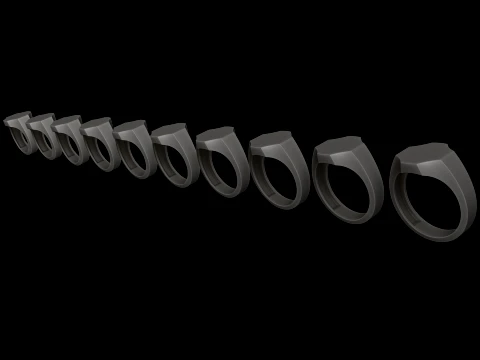 Anello con sigillo per gioielli v20 Modello di stampa 3D taglia M Modello di stampa 3D