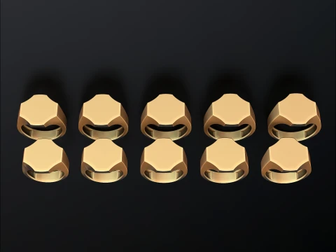 Jewelry Signet Ring v20 L Size 3D print model 3D Print Model