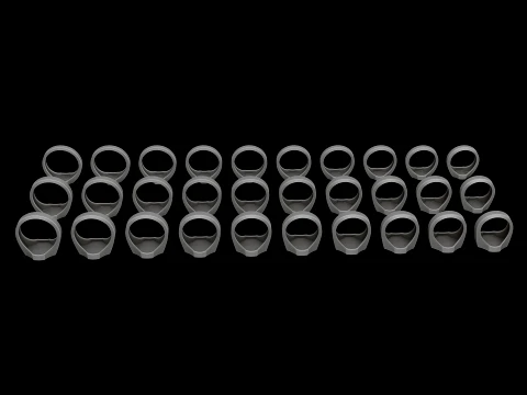 Jewelry Signet Ring v20 S M L Sizes Pack 3D Print Model