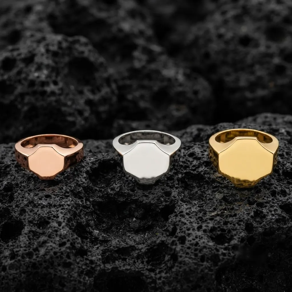 Jewelry Signet Ring v20 S M L Sizes Pack 3D Print Model .c4d .max .obj .3ds .fbx .stl .blend
