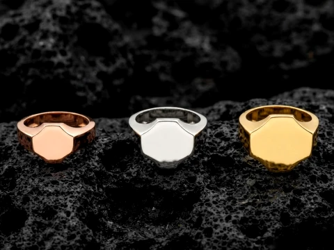 Jewelry Signet Ring v20 S M L Sizes Pack 3D Print Model