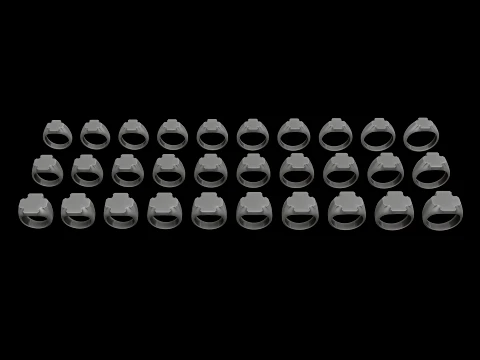 Jewelry Signet Ring v21 S M L Sizes Pack 3D Print Model