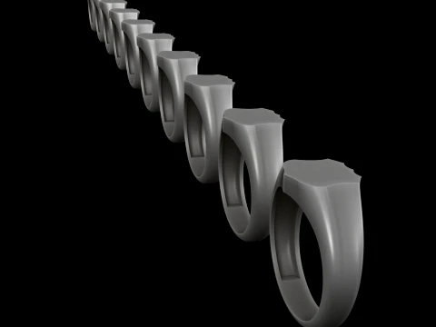 Jewelry Signet Ring v22 S Size 3D print model 3D Print Model