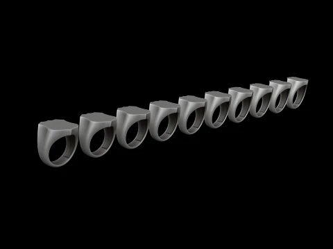 Anello con sigillo per gioielli v22 Modello di stampa 3D taglia L Modello di stampa 3D