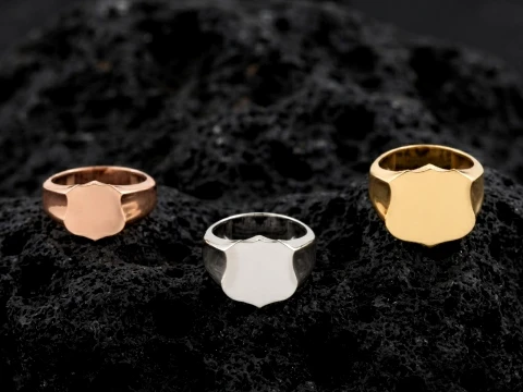Jewelry Signet Ring v22 S M L Sizes Pack 3D Print Model