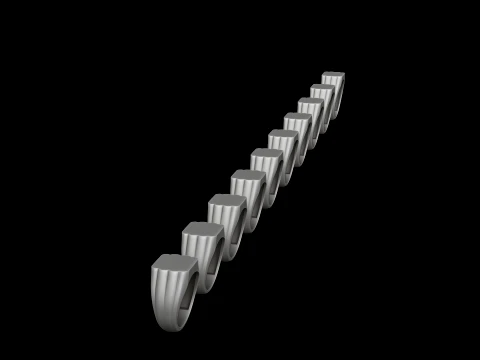 Jewelry Signet Ring v23 S Size 3D print model 3D Print Model