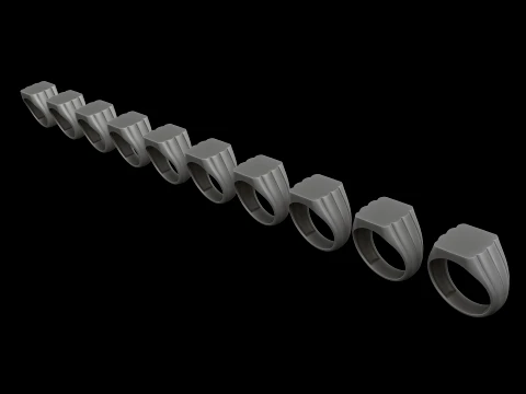 Anello con sigillo per gioielli v23 Modello di stampa 3D taglia M Modello di stampa 3D