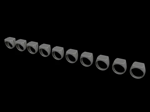 Jewelry Signet Ring v23 L Size 3D print model 3D Print Model