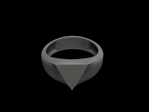 Jewelry Signet Ring v24 S Size 3D print model 3D Print Model