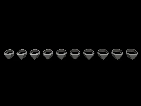 Jewelry Signet Ring v24 M Size 3D print model 3D Print Model