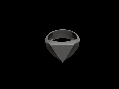 Jewelry Signet Ring v24 M Size 3D print model 3D Print Model
