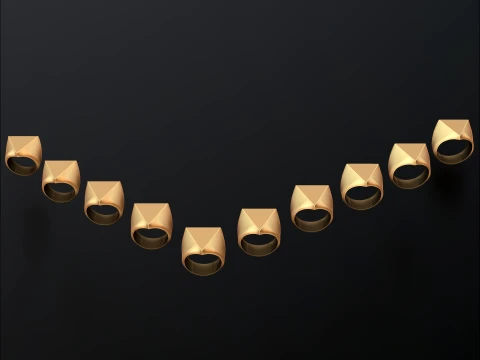 Jewelry Signet Ring v24 L Size 3D print model 3D Print Model