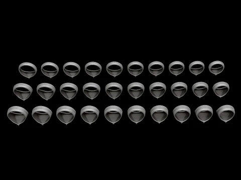 Jewelry Signet Ring v24 S M L Sizes Pack 3D Print Model