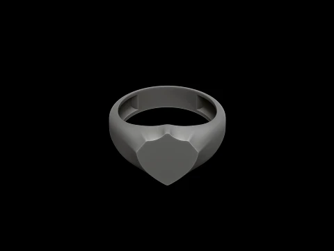Jewelry Signet Ring v25 S Size 3D print model 3D Print Model