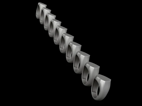 Anello con sigillo per gioielli v25 Modello di stampa 3D taglia M Modello di stampa 3D