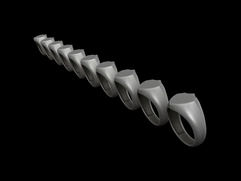 Anello con sigillo per gioielli v25 Modello di stampa 3D taglia M Modello di stampa 3D