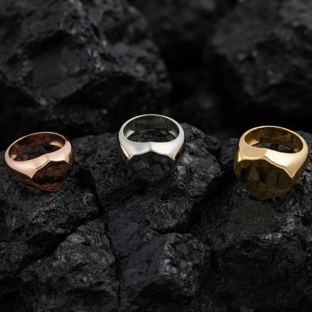 Jewelry Signet Ring v25 S M L Sizes Pack 3D Print Model .c4d .max .obj .3ds .fbx .stl .blend 