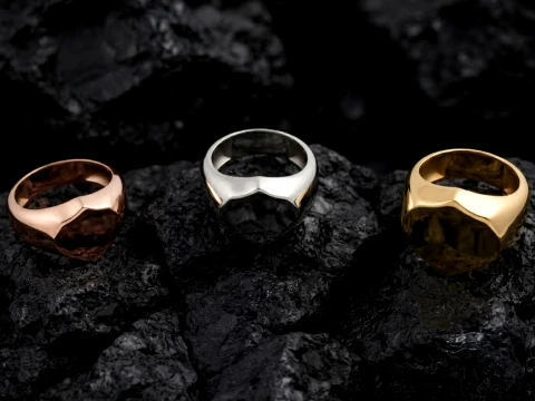 Jewelry Signet Ring v25 S M L Sizes Pack 3D Print Model