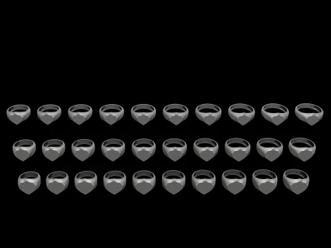 Jewelry Signet Ring v25 S M L Sizes Pack 3D Print Model