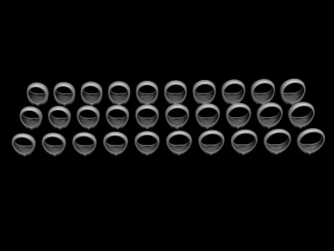 Jewelry Signet Ring v25 S M L Sizes Pack 3D Print Model