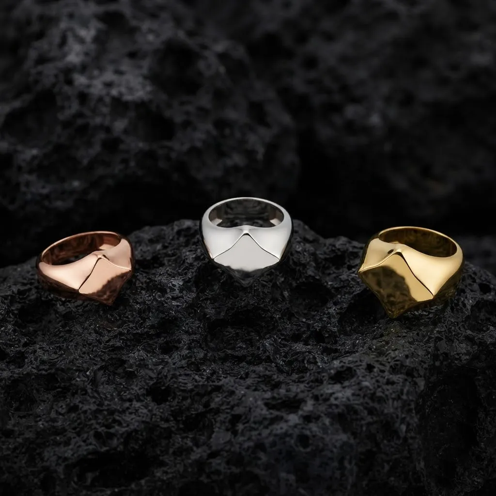 Jewelry Signet Ring v26 S M L Sizes Pack 3D Print Model .c4d .max .obj .3ds .fbx .stl .blend