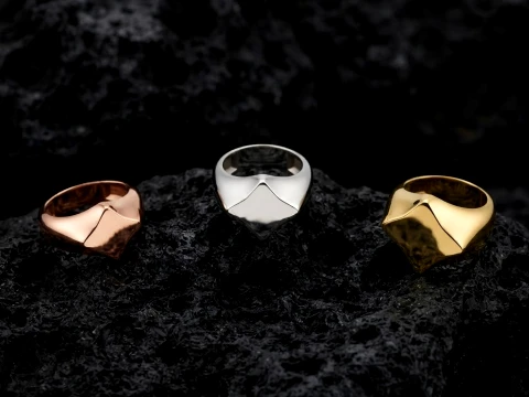 Jewelry Signet Ring v26 S M L Sizes Pack 3D Print Model