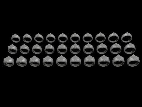 Jewelry Signet Ring v26 S M L Sizes Pack 3D Print Model