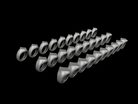 Jewelry Signet Ring v26 S M L Sizes Pack 3D Print Model