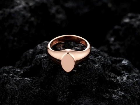 Jewelry Signet Ring v27 S Size 3D print model 3D Print Model