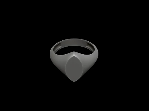 Jewelry Signet Ring v27 M Size 3D print model 3D Print Model