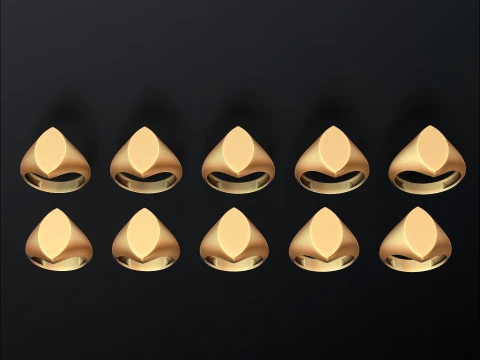 Jewelry Signet Ring v27 L Size 3D print model 3D Print Model