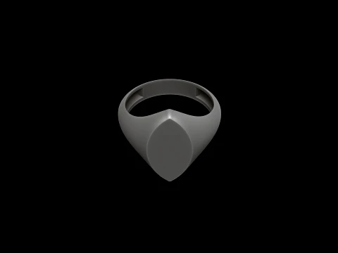 Jewelry Signet Ring v27 L Size 3D print model 3D Print Model