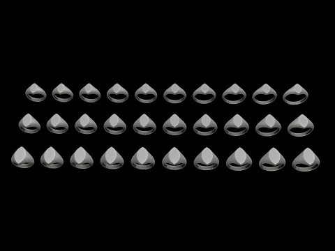 Jewelry Signet Ring v27 S M L Sizes Pack 3D Print Model