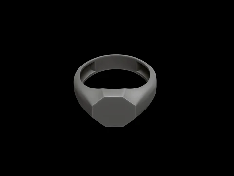 Jewelry Signet Ring v28 S Size 3D print model 3D Print Model