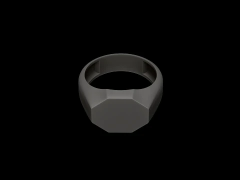 ジュエリー シグネット リング v28 M サイズ 3D プリント モデル 3Dプリントモデル