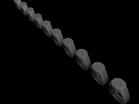 ジュエリー シグネット リング v28 M サイズ 3D プリント モデル 3Dプリントモデル