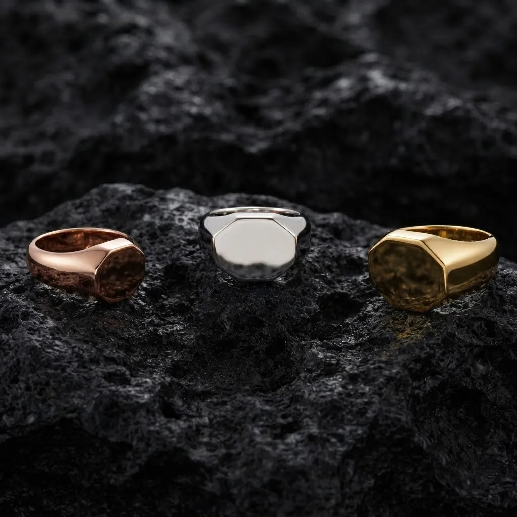 Jewelry Signet Ring v28 S M L Sizes Pack 3D Print Model .c4d .max .obj .3ds .fbx .stl .blend