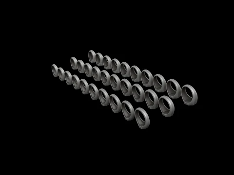 Jewelry Signet Ring v28 S M L Sizes Pack 3D Print Model