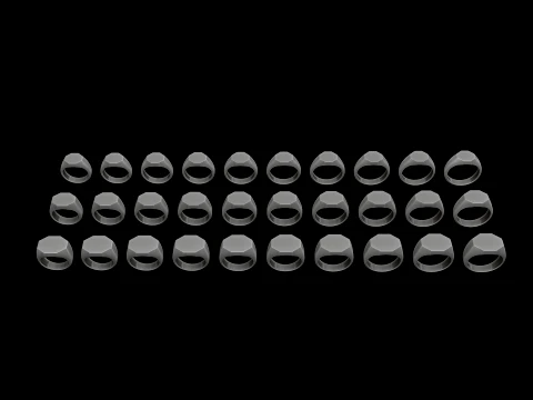 Jewelry Signet Ring v28 S M L Sizes Pack 3D Print Model