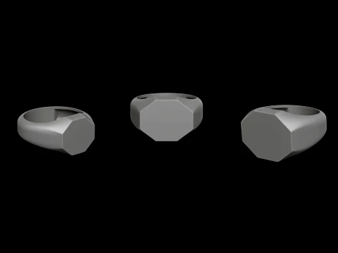 Jewelry Signet Ring v28 S M L Sizes Pack 3D Print Model