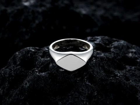 Jewelry Signet Ring v29 M Size 3D print model 3D Print Model