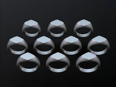 Jewelry Signet Ring v29 M Size 3D print model 3D Print Model