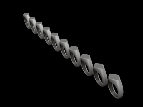 Jewelry Signet Ring v29 M Size 3D print model 3D Print Model